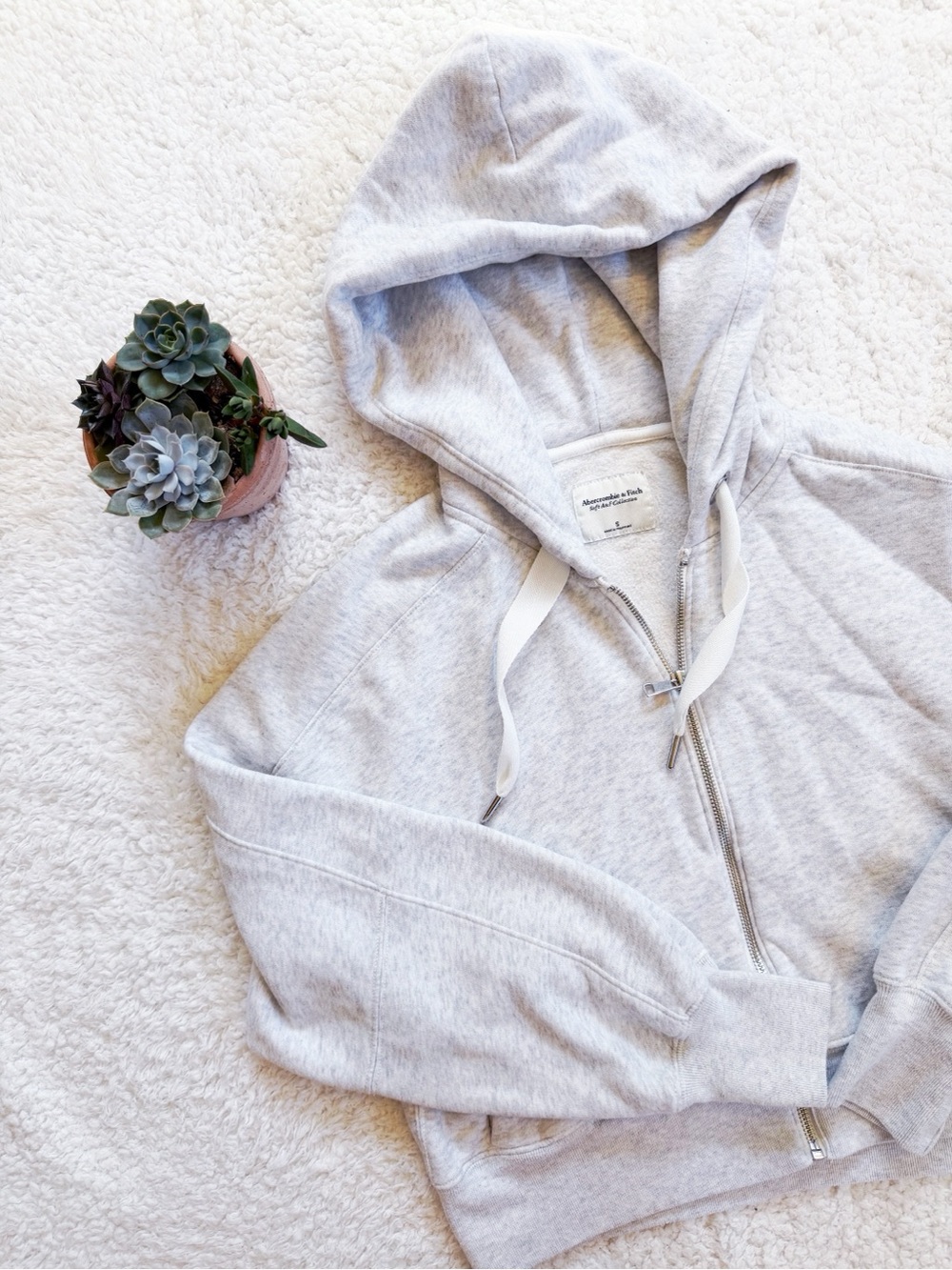 Grey Abercrombie & Fitch zip hoodie